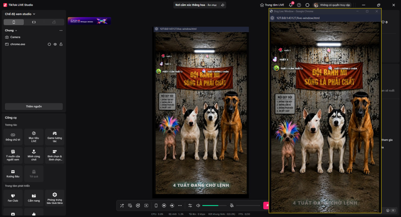 Tool Treo Live Bộ Tứ Chó Cảnh ( Treo Live Dog )