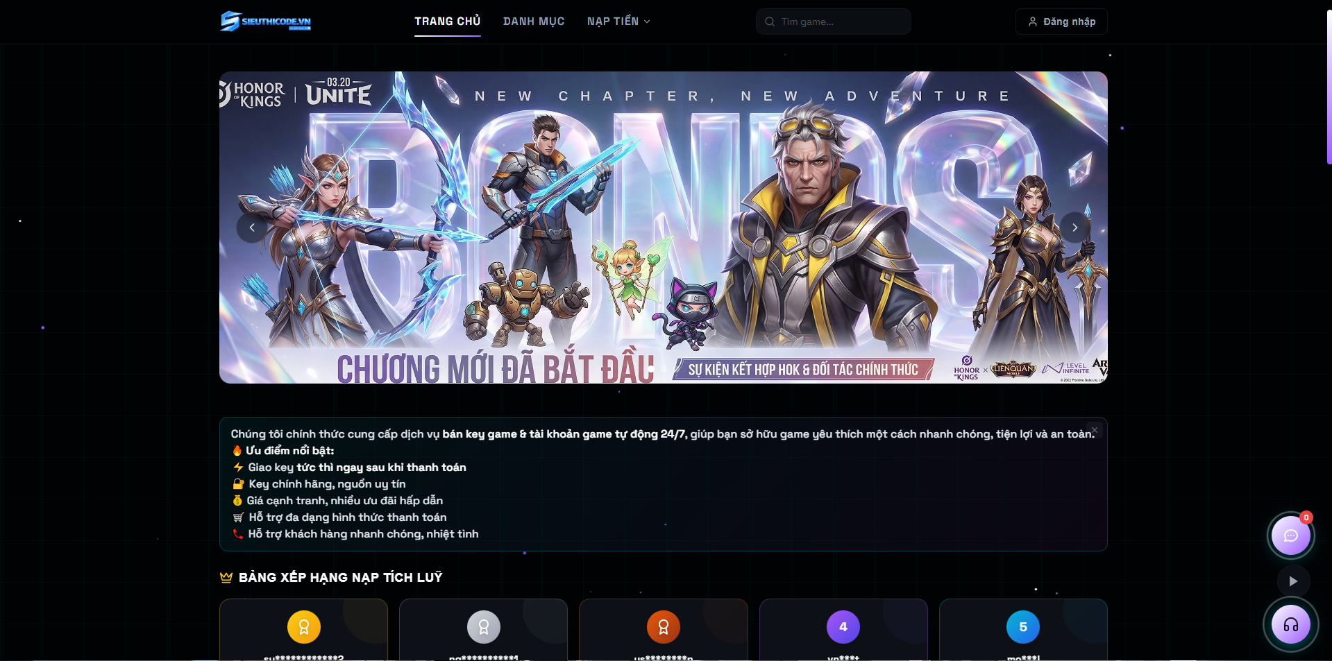 [SHOPHACK] Source bán key game đa dạng, có Auto updet Phiên bản, Api hoàn chỉnh