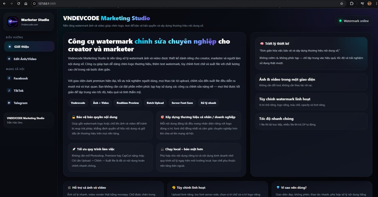 Công cụ watermark chỉnh sửa chuyên nghiệp cho creator và marketer